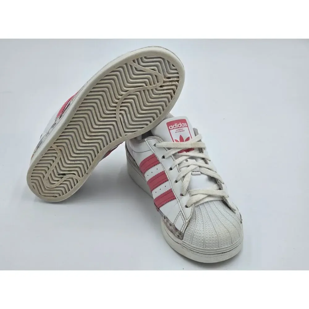 Adidas Superstar Her Studio London White Hazy Rose Kids Size 2 - Picture 7 of 8